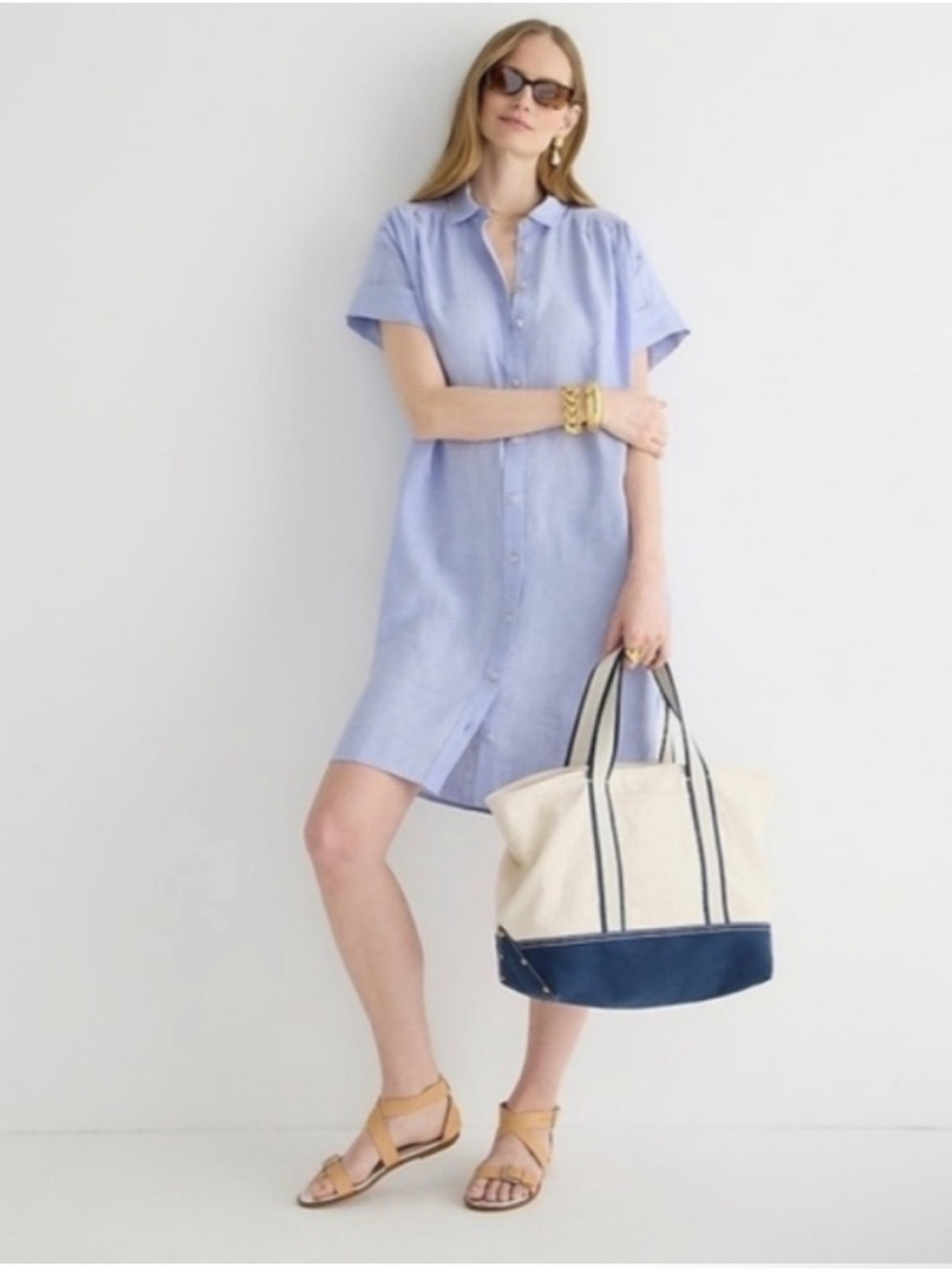 J.Crew Relaxed-Fit Baird McNutt Irish linen Shirt Dress Women’s Size Small - Picture 1 of 11